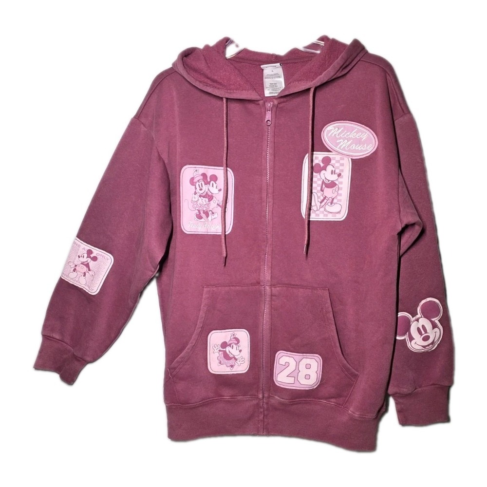 NWT Disney Mickey & Minnie Mouse Womens Size Large Full Zip Hoodie